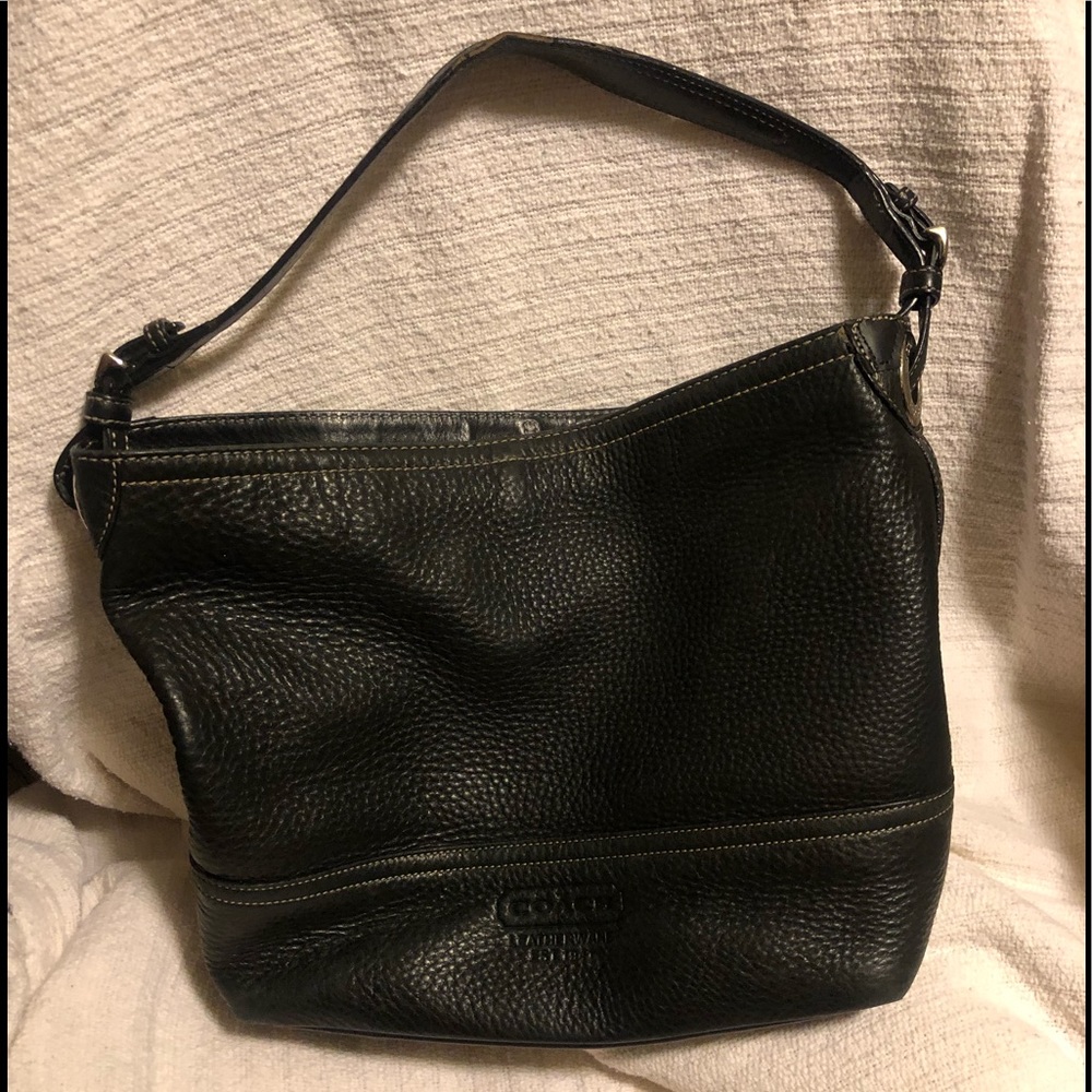 Beautiful black pebbled leather Coach purse